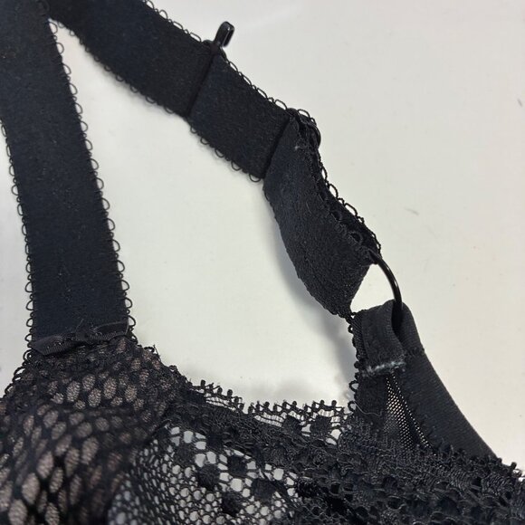 Elomi Charley Stretch Plunge Bra Size 40J Black Minimalist Clean Girl - Picture 4 of 7